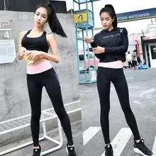 Женский спортивный костюм с капюшоном для фитнеса, комплект для йоги, черный, длинный рукав+ обтягивающие леггинсы+ бюстгальтер, 3 предмета, трико для бега, женская одежда для спортзала, Y7003