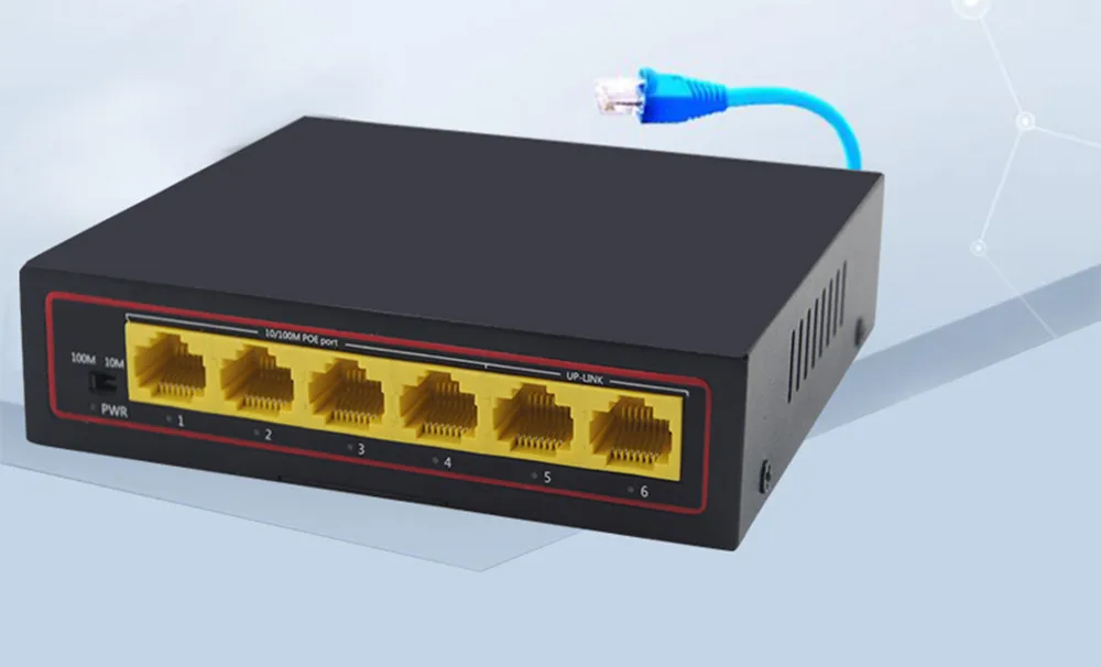 CCTV 4-Порты и разъёмы 10/100 м PoE Net Switch/концентратор Мощность Over Ethernet PoE оптический трансмиссия для IP Камера Системы сетевые коммутаторы