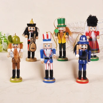

H01-X035 Best Christmas Valentine's Day birthday gift home decoration 13cm colorful Nutcracker band 6pcs/set