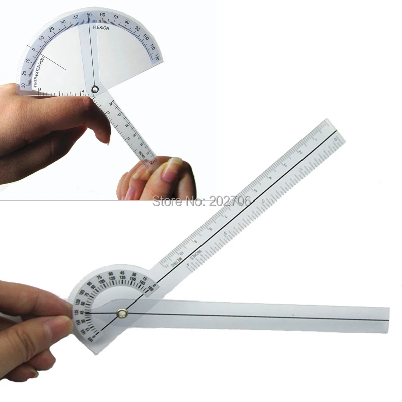 1 комплект goniometer fingder+ 17 см медицинский Гониометр пластиковый транспортир 180 градусов угол линейка палец линейка медиальная линейка