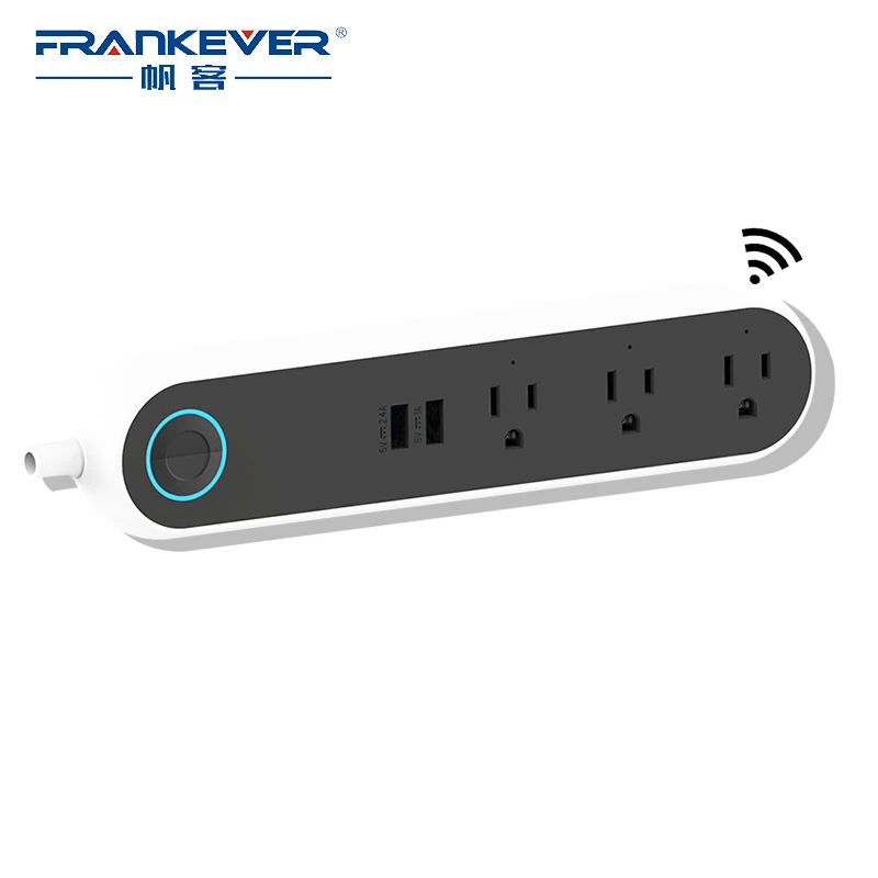 

Frankever US WiFi Smart Socket Voice Individual Control Surge Protector 3 Outlet 2 USB Port Outlet Work with Alexa Google Home