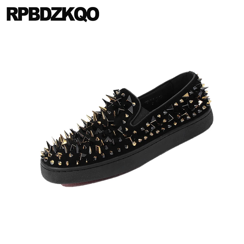 rouge Rouge Boucles bleu Italie Nubuck Skate Parti Transitoire Creepers Métal Cuir Suede Noir Rivet Plate Italien Bleu Noir Bal Hommes Pissenlit De En forme Chaussures dQCthrs