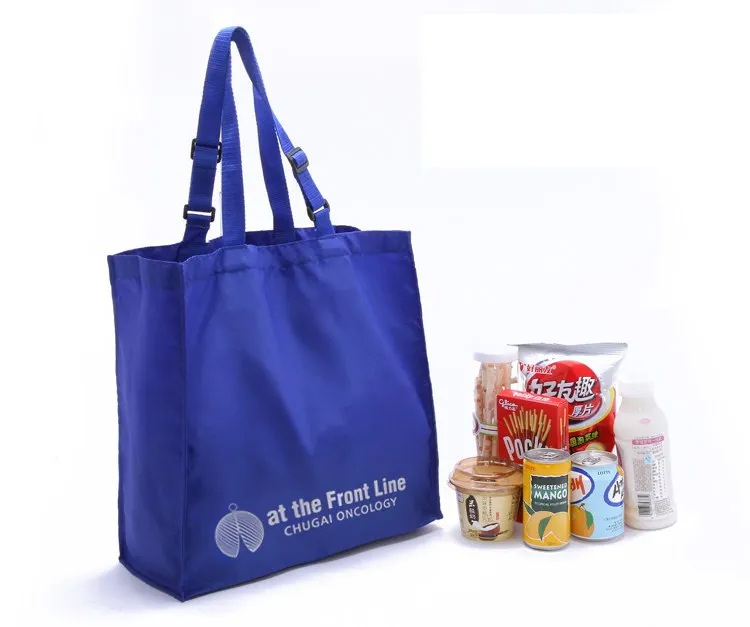 

Custom Blue Color Promotional Shopping Tote Bag Handbag with Adjustable Handle Length