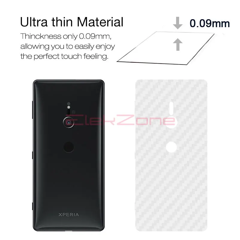 For Sony XZ2 Compact XA2 UItra 3D 3Pcs Carbon Fiber For XZ2 XA2 Compact UItra Back Cover Protector Protective Carbon Fiber Film (1)