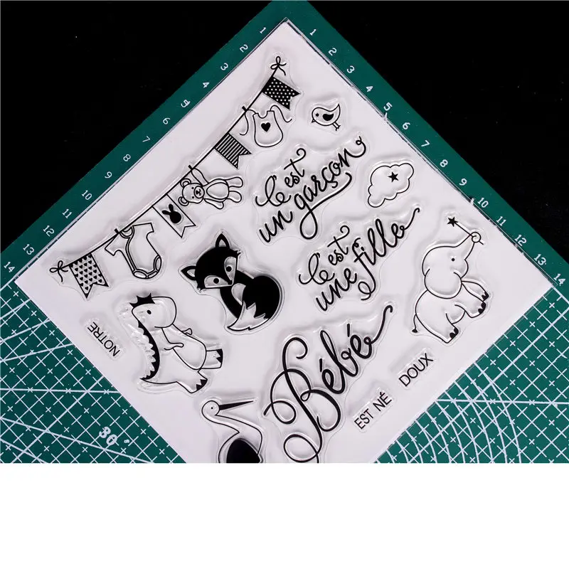 French word Rubber Silicone Clear Stamps for Scrapbooking Tampons Transparents Seal Background