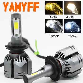 

YAMYFF Car Headlight H4 LED H7 LED H11 LED Bulbs 3000K 6000K 8000K 9000LM H1 H3 9005 9006 H27 4300K Bulb Auto Fog Light Lamp 12V