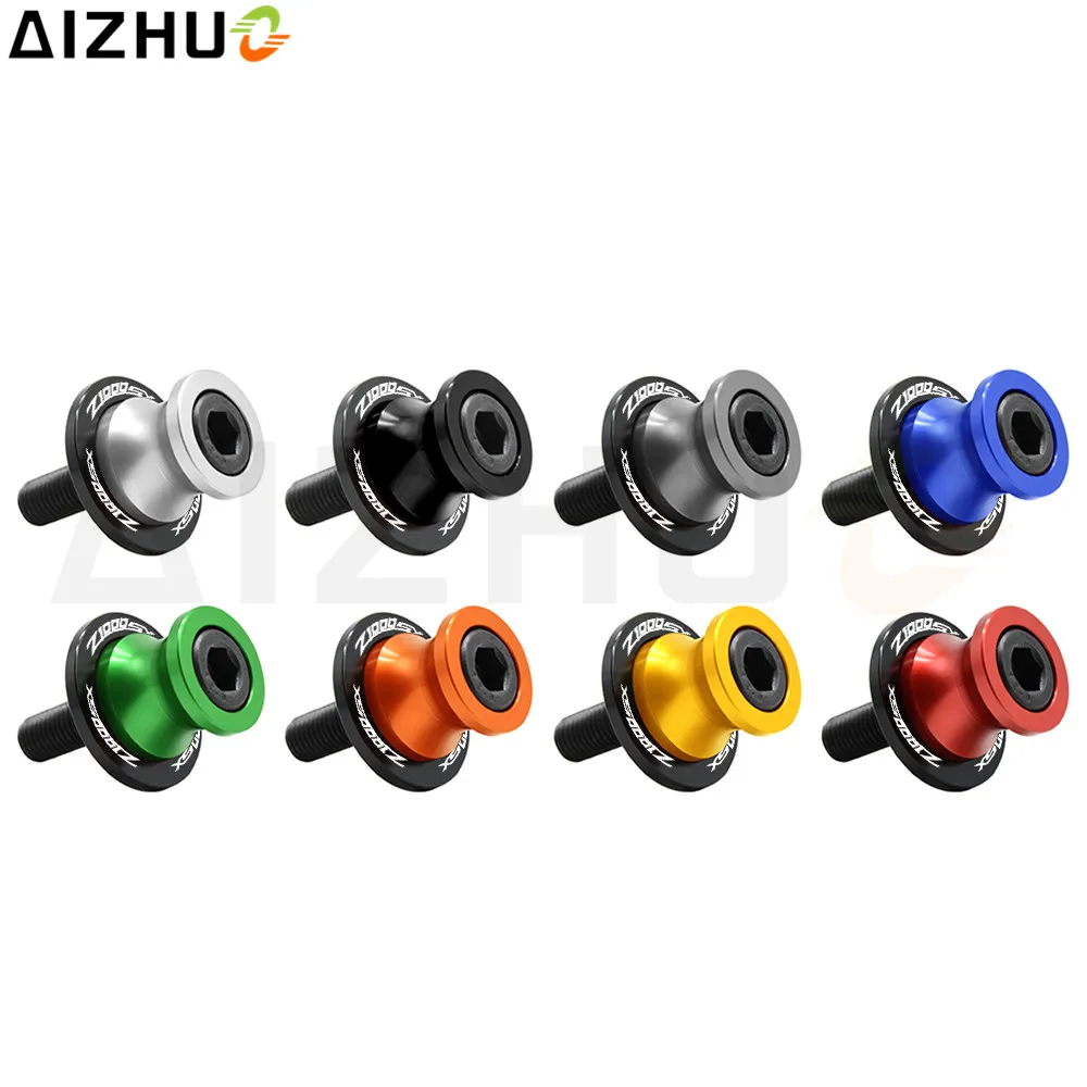 8mm 10mm Motorcycle Swingarm Slider Spools CNC Aluminum Motorbike Stand Screws Z1000SX LOGO For Kawasaki Z1000SX  2011-2018
