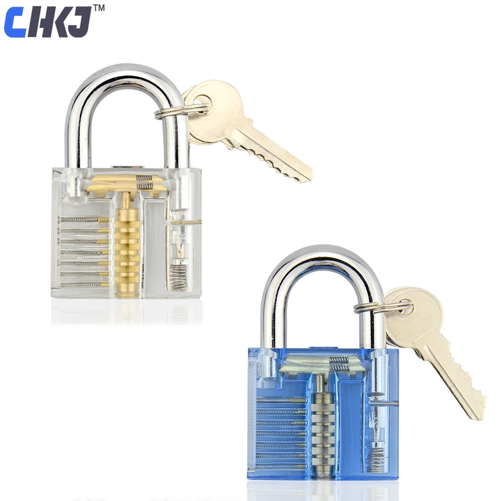 

CHKJ Inside View Of Practice Transparent Lock Training Skill Pick View Padlock For Locksmith With Smart Keys Open Tools