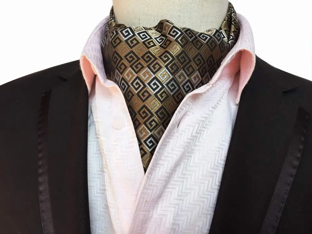 2017 Бесплатная доставка Фирменная Новинка классические геометрический черный бронзовый Цвет жаккардовые Мода 100% шелк Для мужчин мужские
