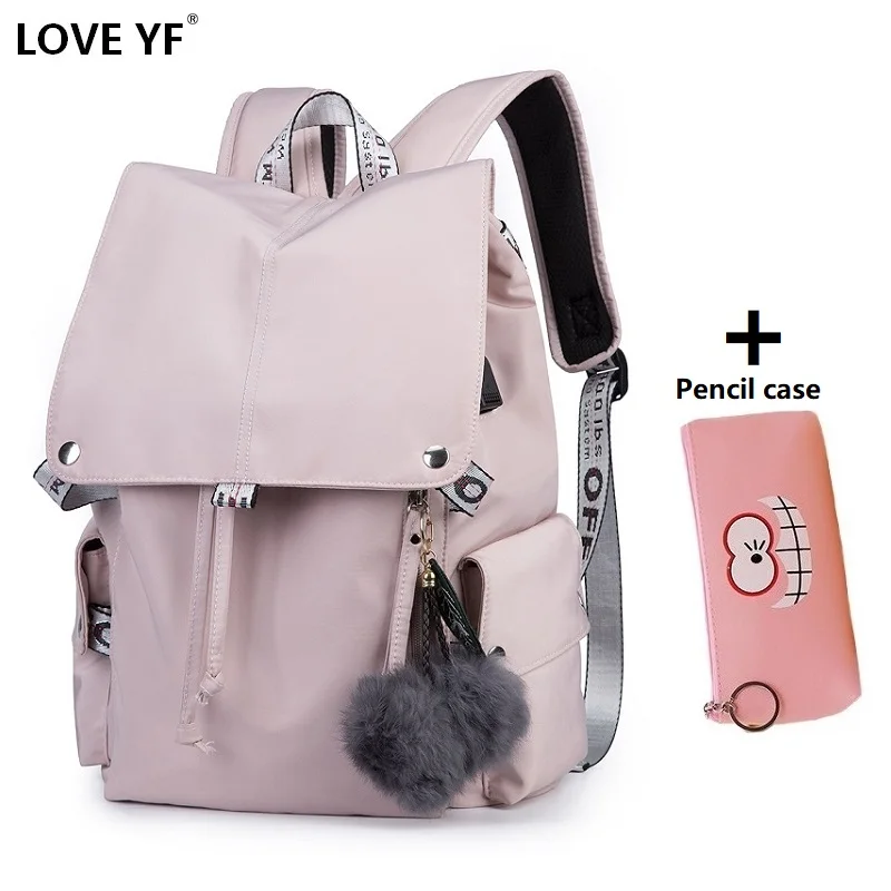 Us 4 66 44 Off New Pink Women S Backpacks Student Laptop Bag Usb Charging Jack School Bags Travel Bolsa Escola Mochila In Us 4 66 44 Off New Pink Women S Backpacks Student Laptop Bag Usb Charging Jack School Bags Travel Bolsa Escola Mochila In