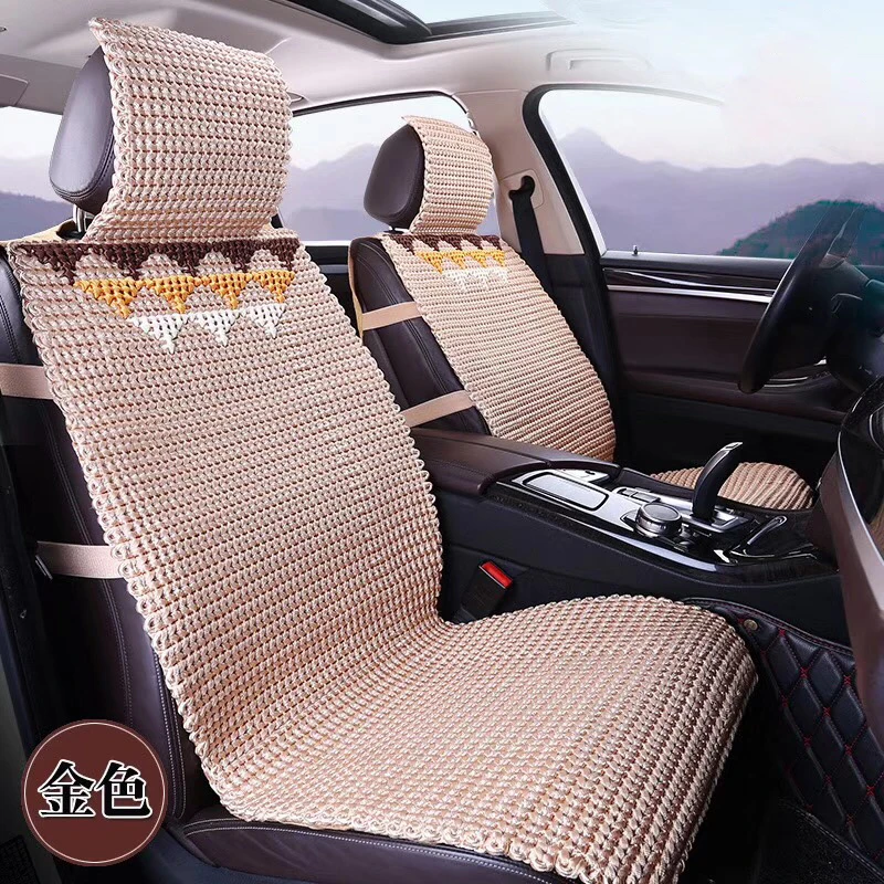Breathable hand woven Summer car seat cover 5pcs High quality Natural cotton core without