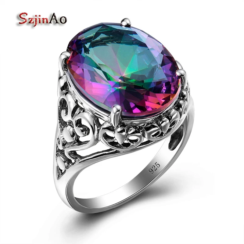 Valentines Day Gift Round Love Heart Amethyst Rainbow Topaz Gemstone Ring New Valentines Day Gift Round Love Heart Amethyst Rainbow Topaz Gemstone Ring New
