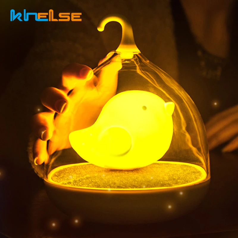 

LED 3D Cute Strange Bird Night Light Creative Vibration Touch Sensor USB Table Lamp Rechargeable Baby Bedroom Bird Night Light