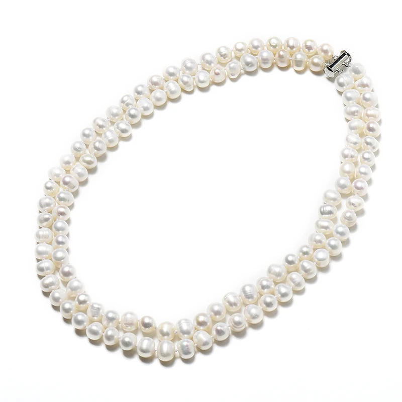 

Splendid with natural White luster add 8-9 mm Consistent in Shape beads Freshwater Natural Chain Type Necklace