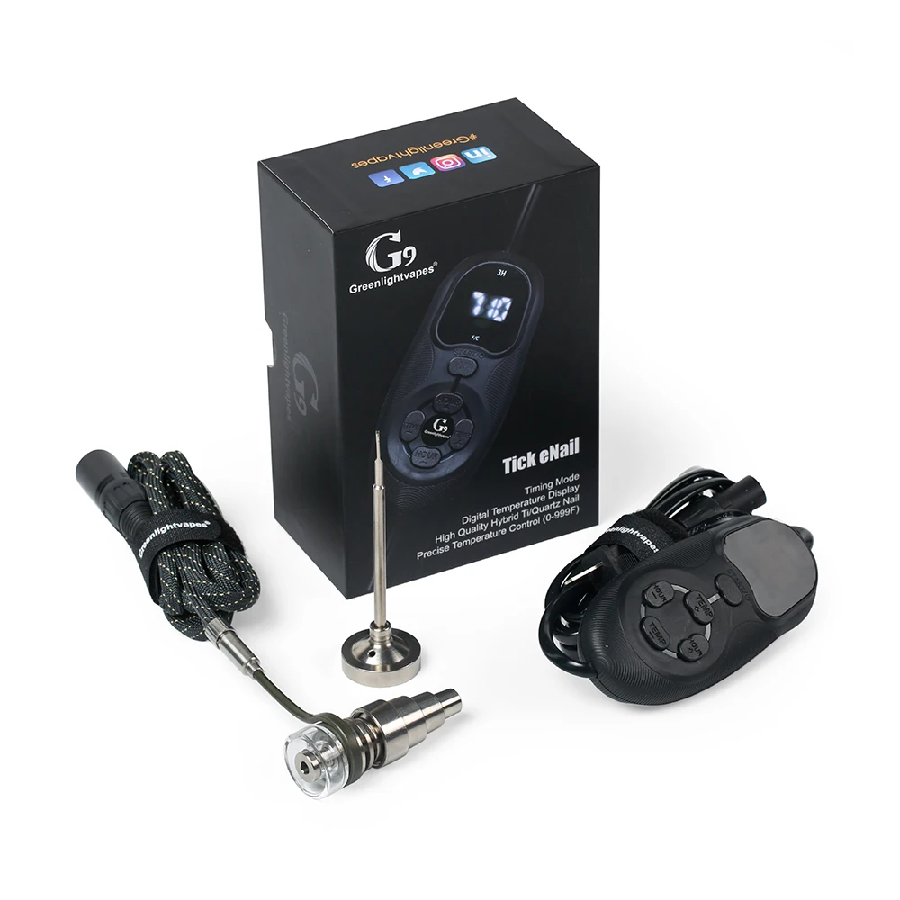 G9 Tick Enail Henail Kit With Quartz Titanium Nail Portable E Nail Dab Wax For 10MM 16MM 20MM Oil Rig Glass Pipe Bong Vaporizer G9 Tick Enail Henail Kit With Quartz Titanium Nail Portable E Nail Dab Wax For 10MM 16MM 20MM Oil Rig Glass Pipe Bong Vaporizer