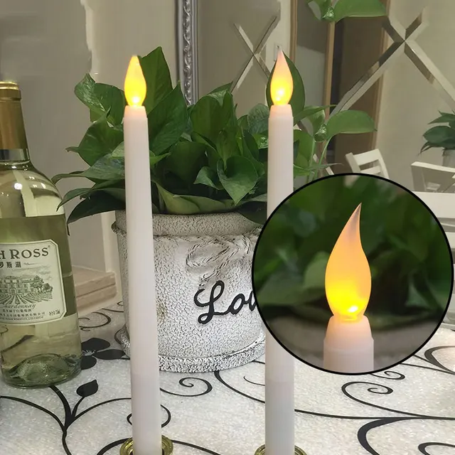 Buy 2pcs Flameless LED Taper Candles Lights with