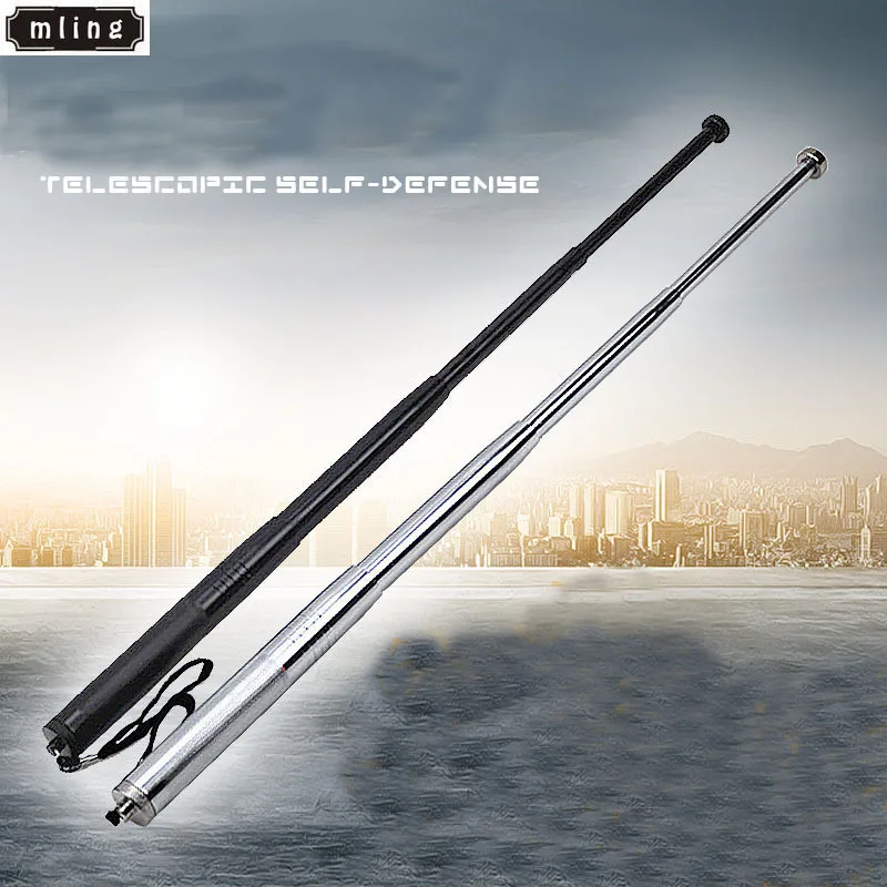 

mling 1Pcs 19cm To 64cm EDC Tool Self-defense Products Steel Pure Lever Telescopic Protection Car with Titanium Alloy Steel Rod