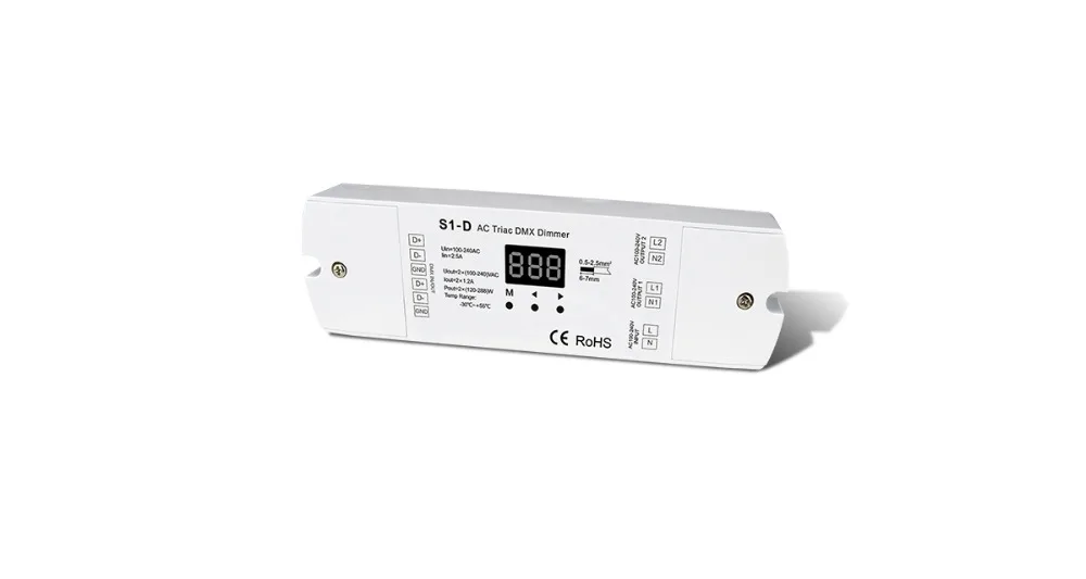 AC100-240V 288W 2-канальный Triac DMX диммер двухканальный выход Silicon 512 контроллер S1-D | Лампы