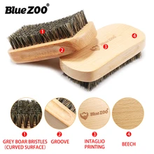 Blue ZOO новая портативная деревянная овальная щетина, деревянная цветная Мужская изогнутая поверхность, расческа для бороды, принадлежности для ухода за усами