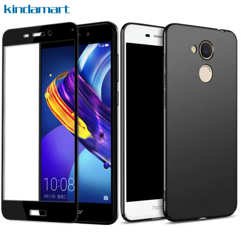 

Honor 6C case thin hard matte case for Huawei Honor 6C full protective back cover +tempered glass protector for Honor 7C