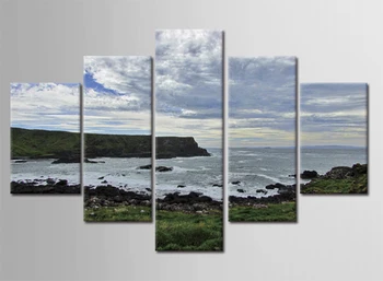 

5 Piece Canvas Art Frameless Picture on Wall Waves Off the Coast Posters and Prints the Paintings Home Wall Decorative Pictures
