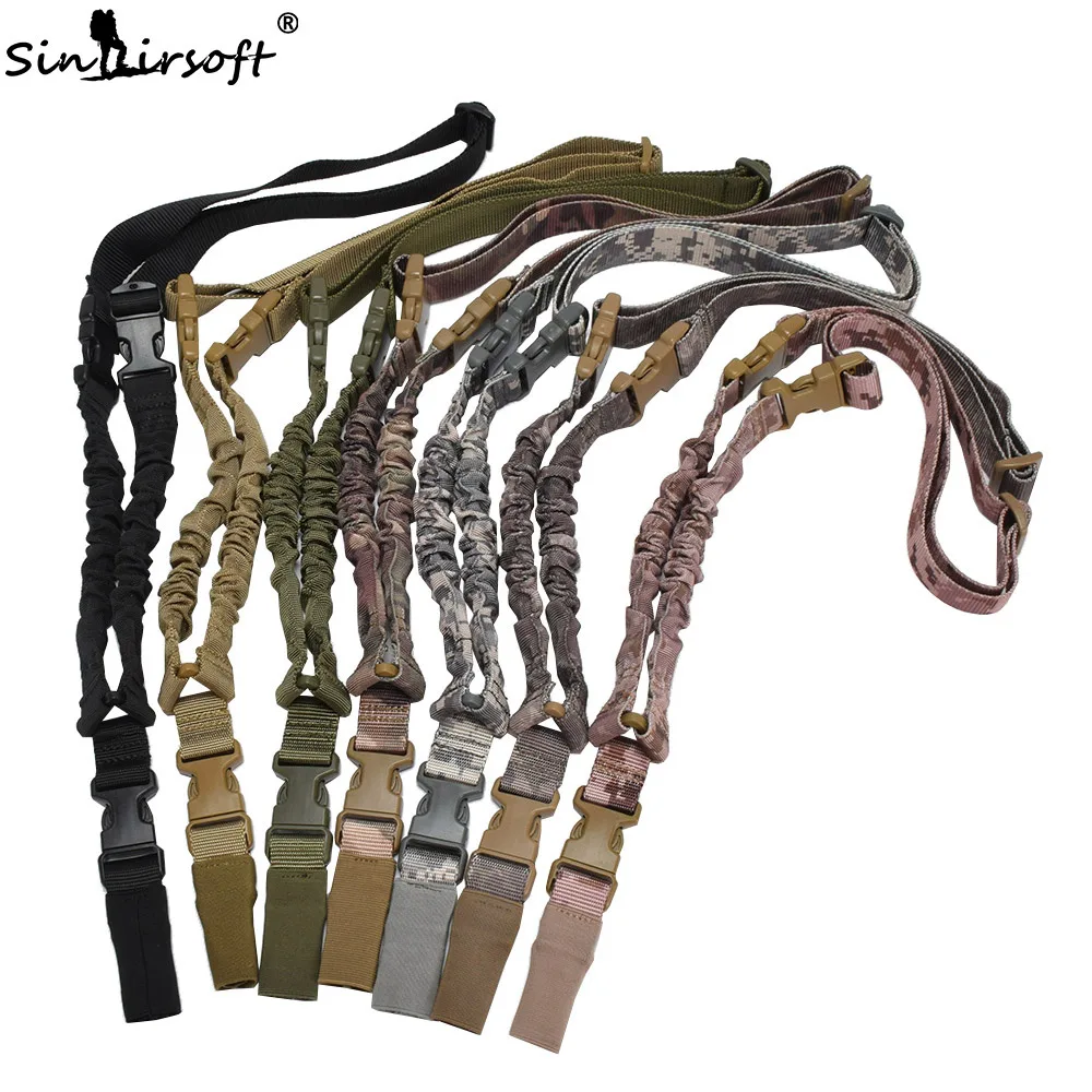 

SINAIRSOFT Multifunction Nylon USA Tactical Hunting Rifle Sling Adjustable 1 Single Point Bungee Gun Sling Strap System