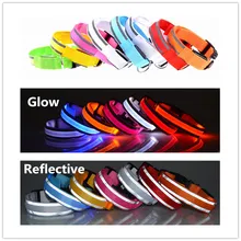 A06 Reflective pet LED collar pet dog nylong light collar light emitting collar battery version & USB rechargeable version