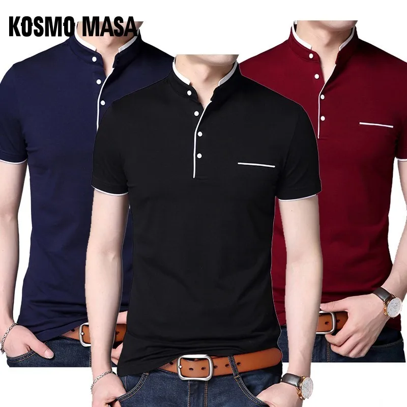 

KOSMO MASA 3pcs/lot Slim Fit Casual Polo Shirt Men Cotton Short Sleeve Mens Polo Shirts Summer Top Polo Shirts For Men MP0008