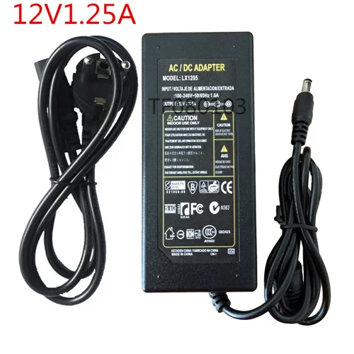 AC 100 V-240 V к DC 12 V 1A 2A 3A 5A 6A 8A трансформаторы питания 12 вольт адаптер конвертер зарядное устройство светодиодные полосы драйвер - Цвет: 12V 1.25A