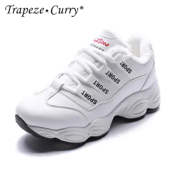 

New listing hot sale women PU winter Plus velvet Keep warm running shoes sports shoes T195-3