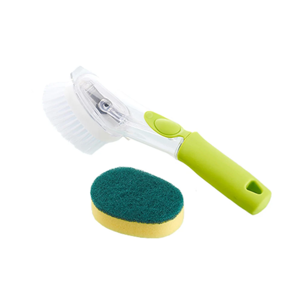Kitchen Cleaning Brush Scrubber Washing Dish With Refill Liquid Soap