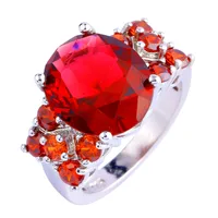 Wholesale Charming Oval Cut Ruby Spinel 925 Silver Ring Size 6 7 8 9 10 11 New Design New Fashion Jewelry 2014 Gift  For Women