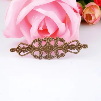 

100Pcs Antique Bronze Filigree Wraps Connectors Embellishments Crafts Gift Decoration DIY Findings 6.5x2cm
