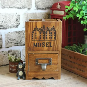 

New Style Storage Boxes Pen Container Wood Storage Holder Pen Box Storage Box Wooden Sundries Drawer Boxes Wood Crafts