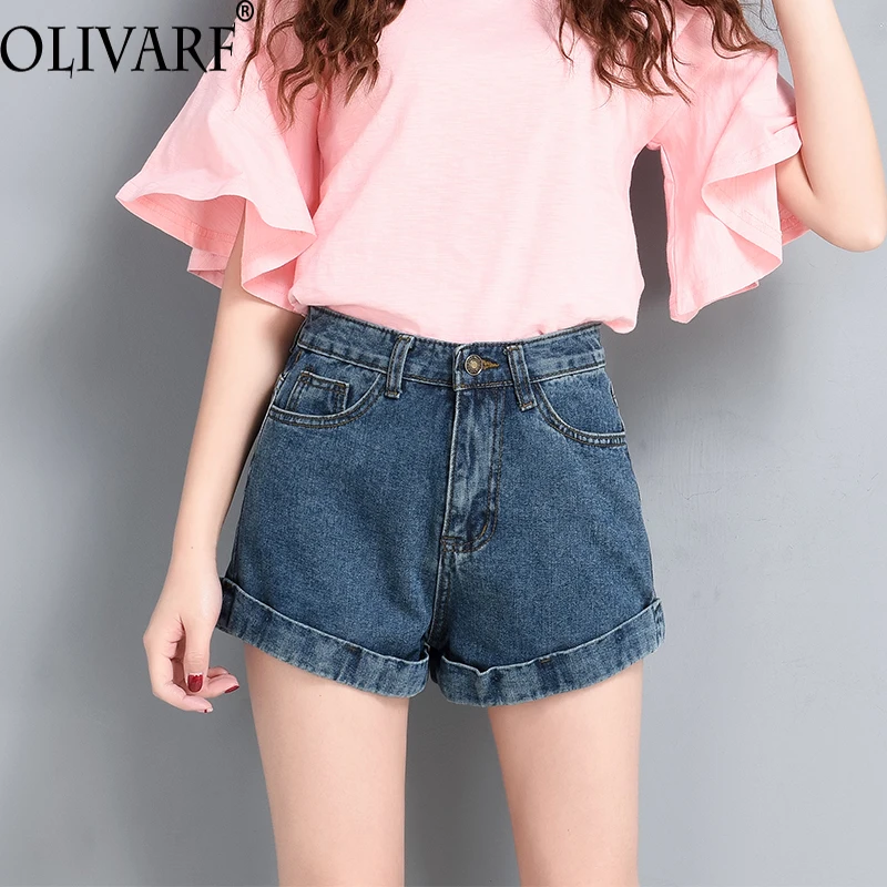 

OLIVARF 2017 summer girl hot shorts Promotion Women'S Shorts Mini Slim Fitted Casual Shorts jean Shorts two Colors Free Shipping