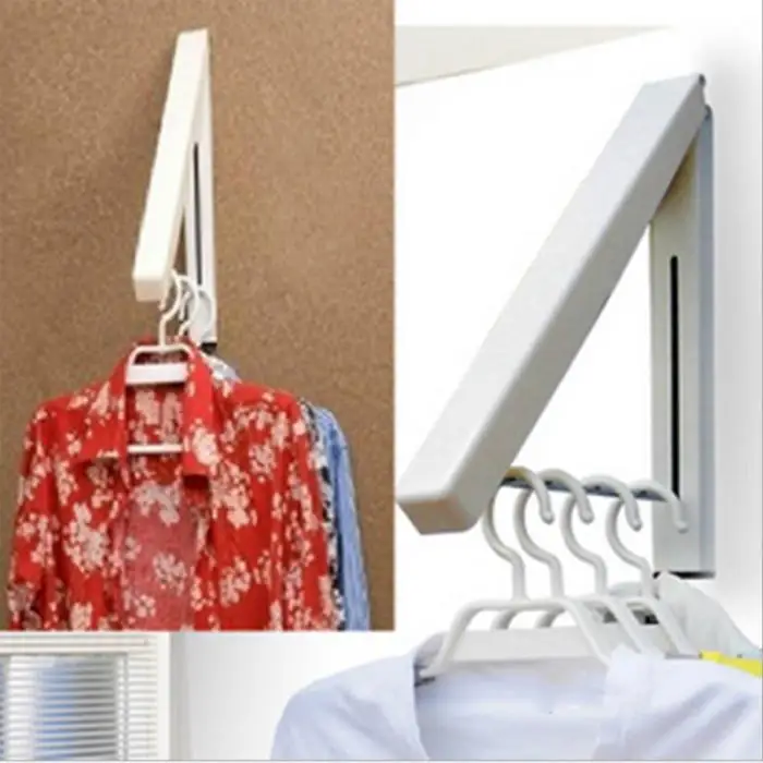 Портативная Складная настенная вешалка выдвижной органайзер для одежды сушилка водонепроницаемые вешалки 899