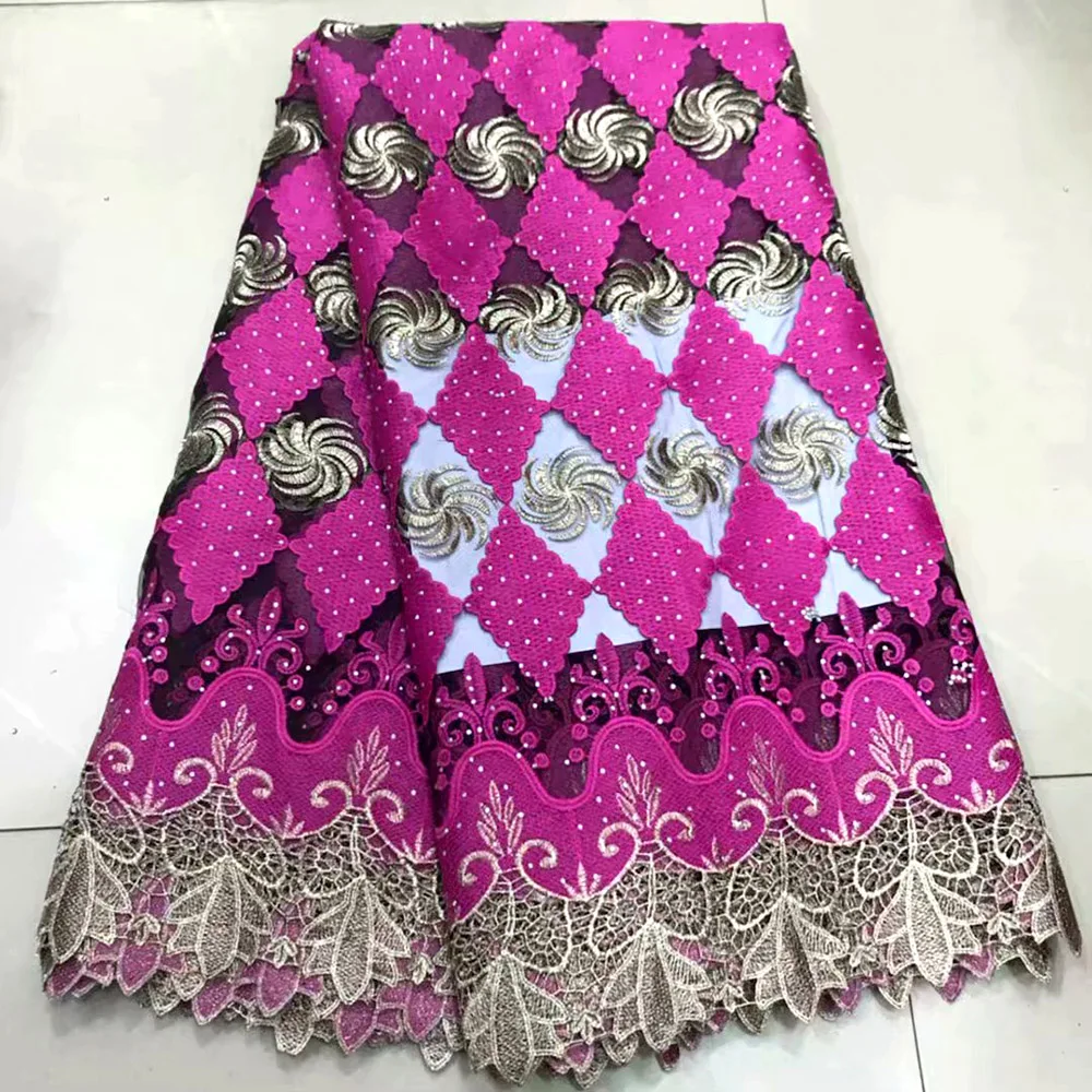 

2019 Latest French Nigerian Lace Fabric High Quality Embroidered Tulle African Laces Fabric Wedding French Tulle Lace