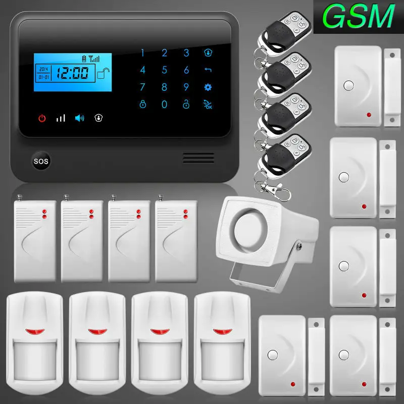 

Top quality Touch Screen Black Intelligent GSM  Home  Security Burglar Alarm System  IOS and Andriod Control