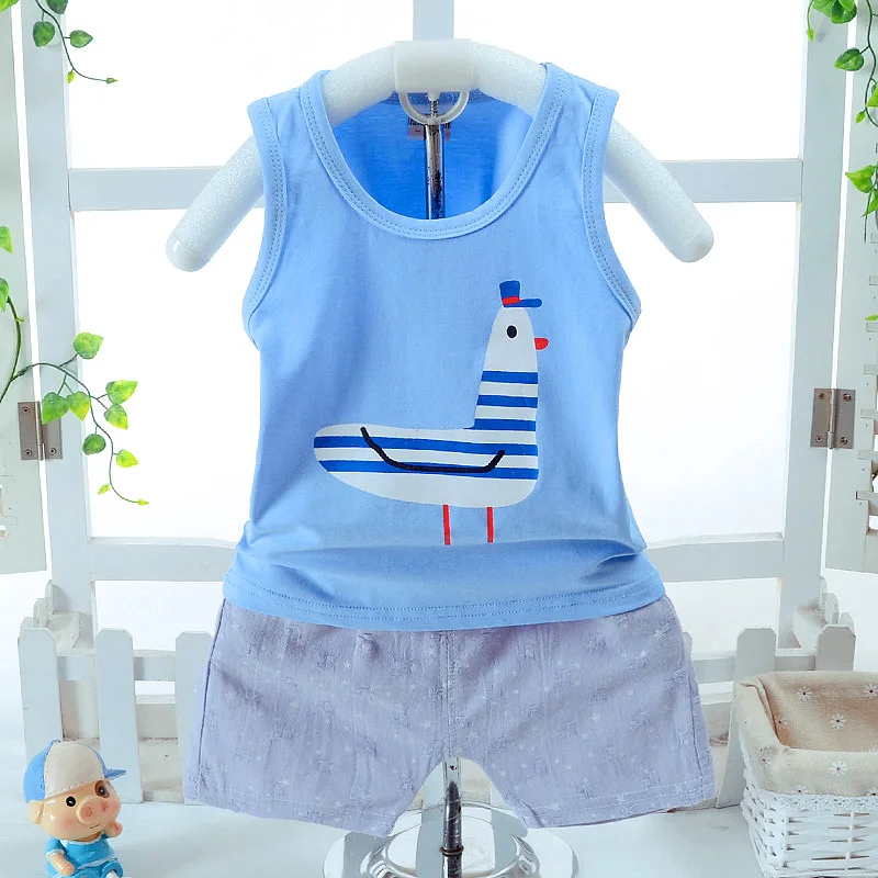 2Pcs/Set Unisex Baby Boy Girl Clothes Newborn Toddler Summer Infant Casual T shirt Pant Set