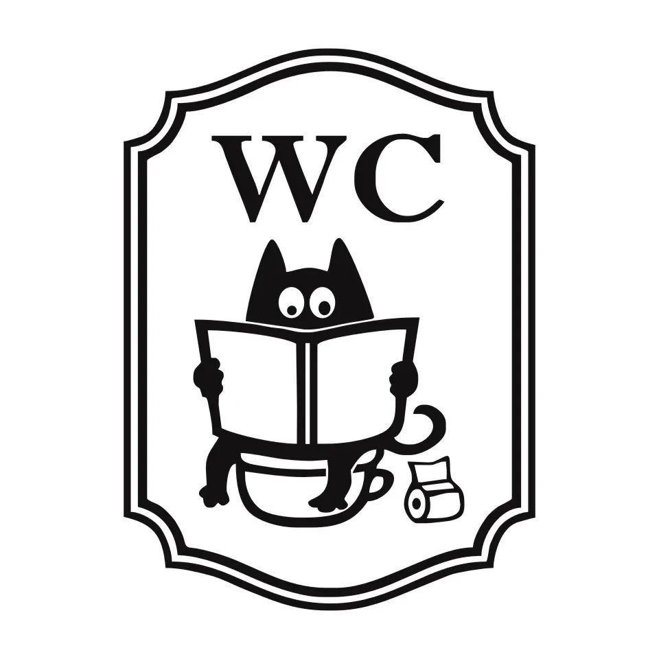 Cunymagos WC Water Closet Cartoon Cat Creative Car Sticker Fashion Funny Window Decoration Decal Car Styling Stickers 11CM15CM (3)