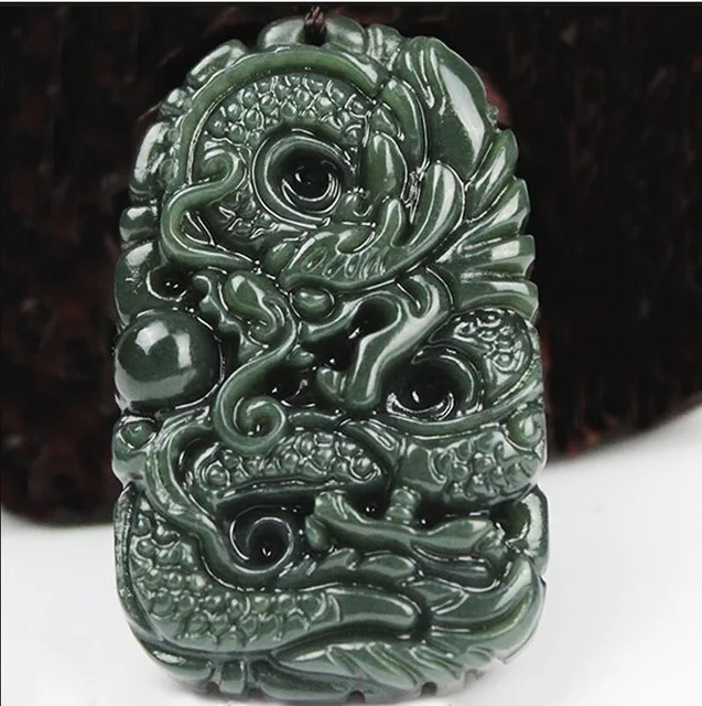 

Natural hetian jades QINGYU XinJinag Dragon brand men's jades pendant free shipping