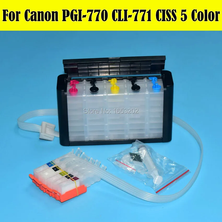 6 цветов MG7770 Ciss система подачи чернил для принтера Canon PGI770 PGI771 770 картридж с чипом
