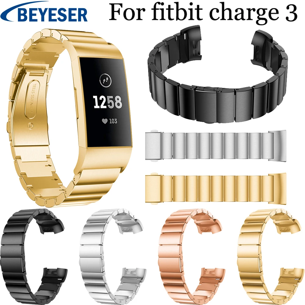 Металлический браслет из нержавеющей стали для Fitbit Charge 3 Watchbelt Замена браслета для Fitbit Charge 3 Роскошные классический ремешок