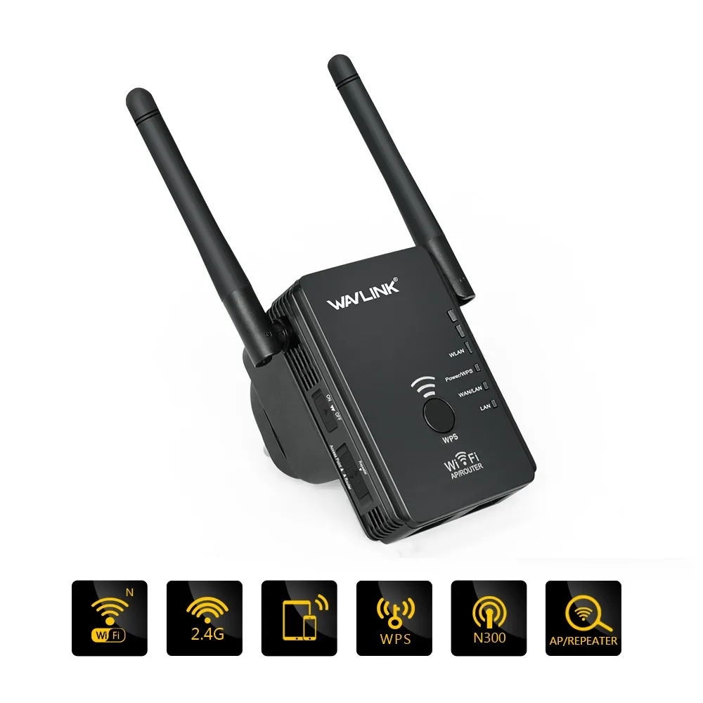 】Wavlink 300 300mbpsの無線lanリピータ/ルータ/アクセスポイントap無線lanレンジエクステンダーで2外部アンテナwps暗号信号ブースターwifi range