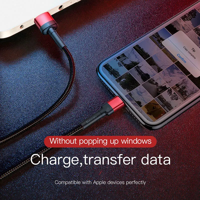 Baseus ترقية خاص عكسها كابل يو اس بي ل فون xs ماكس xr USB كابل الشاحن ل فون 8 7 6 6 s زائد كابل شحن سريع