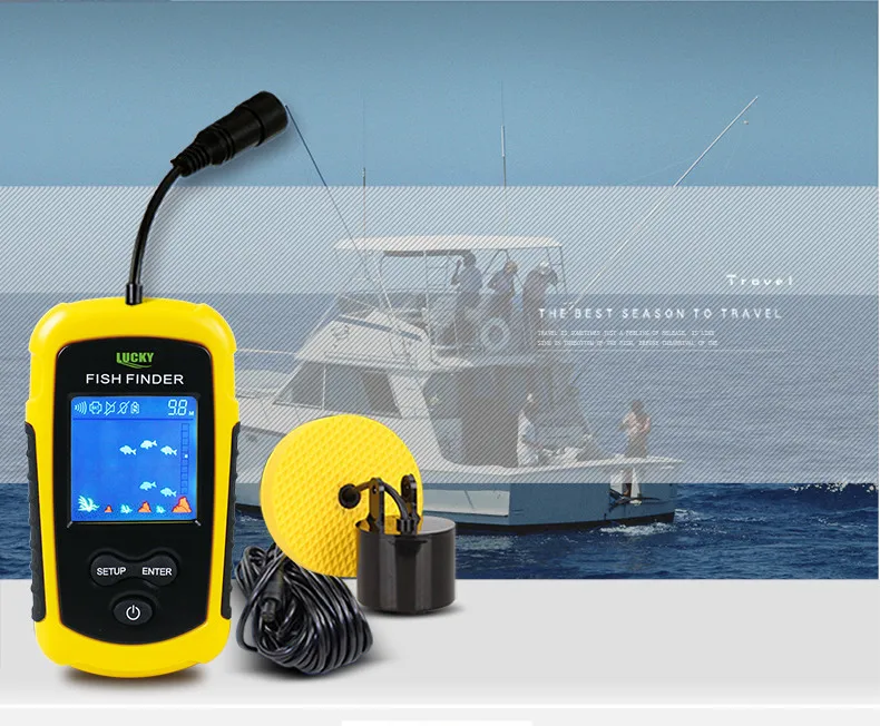 Lucky Fish Finders FFC1108-1 сигнализации м 100 М Портативный Sonar ЖК дисплей Рыбалка приманки эхолот Карп Finder