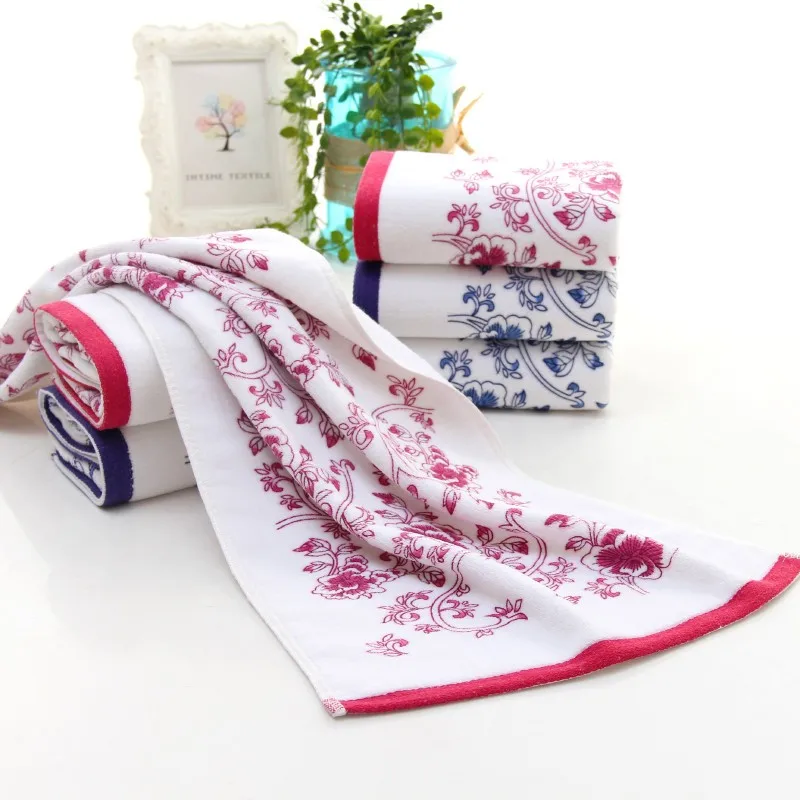 China top brand cotton face towel 34*75cm adult patterned towels face