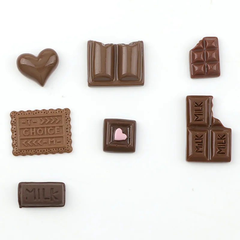 30PC Chocolate Resin Flatback Flat Back Cabochon Kawaii DIY Resin Craft Decoration Miniature Cream Bread Food For Phone,ornament crafts,miniature figurines,resin ornaments,miniature ornament,resin crafts