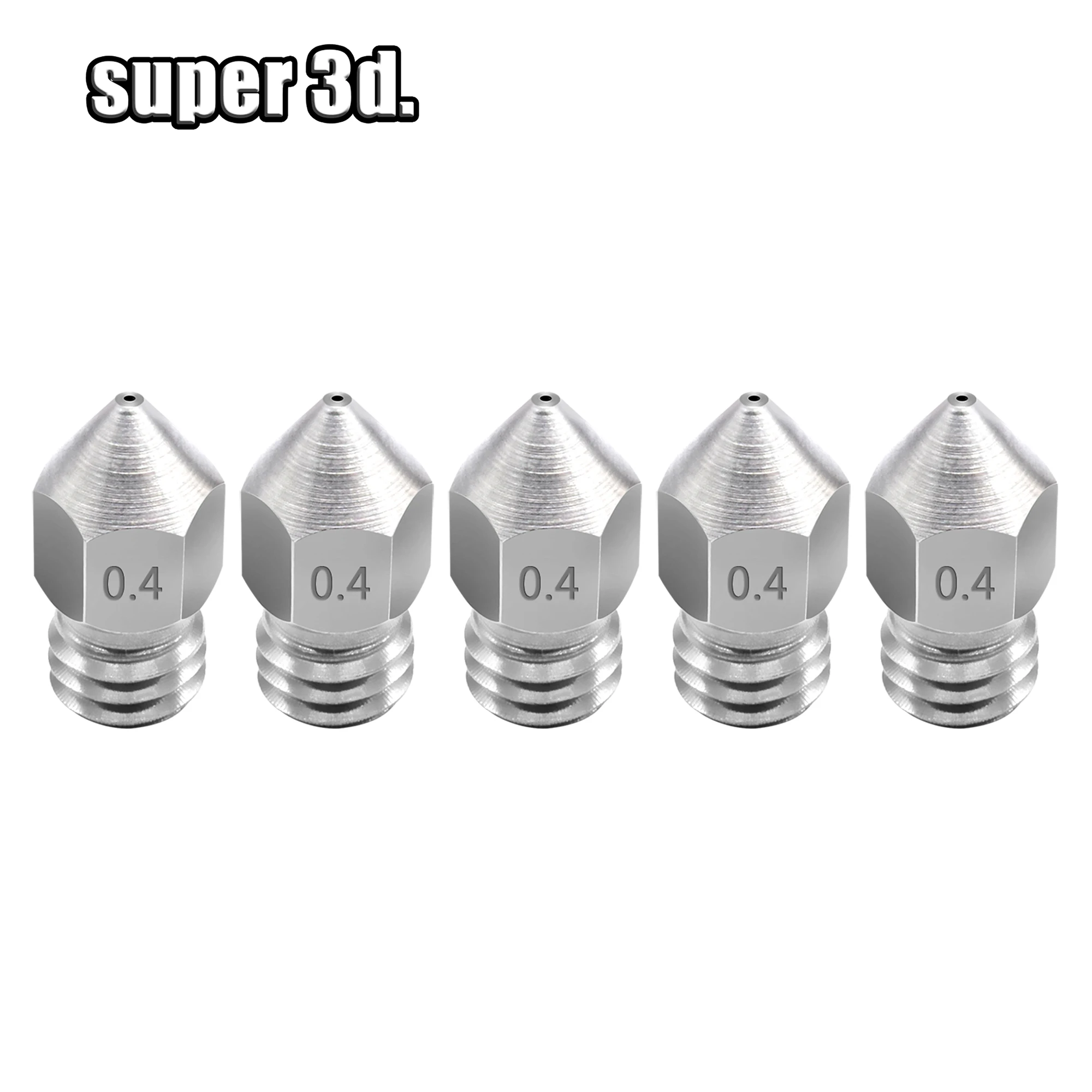 1pcs MK8 Hardened steel Die Steel Nozzle 0.4mm M6 threaded for 1.75mm filament 3D printer parts