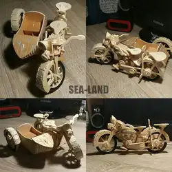 Детские игрушки из 3D Деревянный головоломка для детей мотоциклетная коляска лучший Монтессори Educationaly Diy игрушка как хобби подарок для